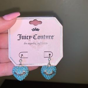 Turquoise blue heart  juicy couture earrings